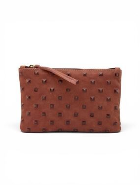 MOLLY G 'Rebel Mini' Leather Clutch in Cognac